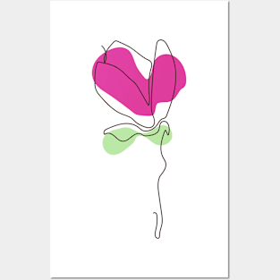 Flower silhouette Posters and Art